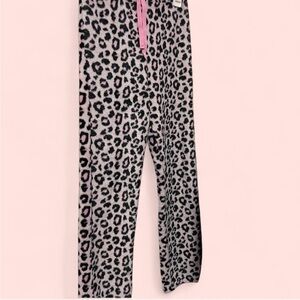 Leopard Print Pajama Pants with Pink Accents